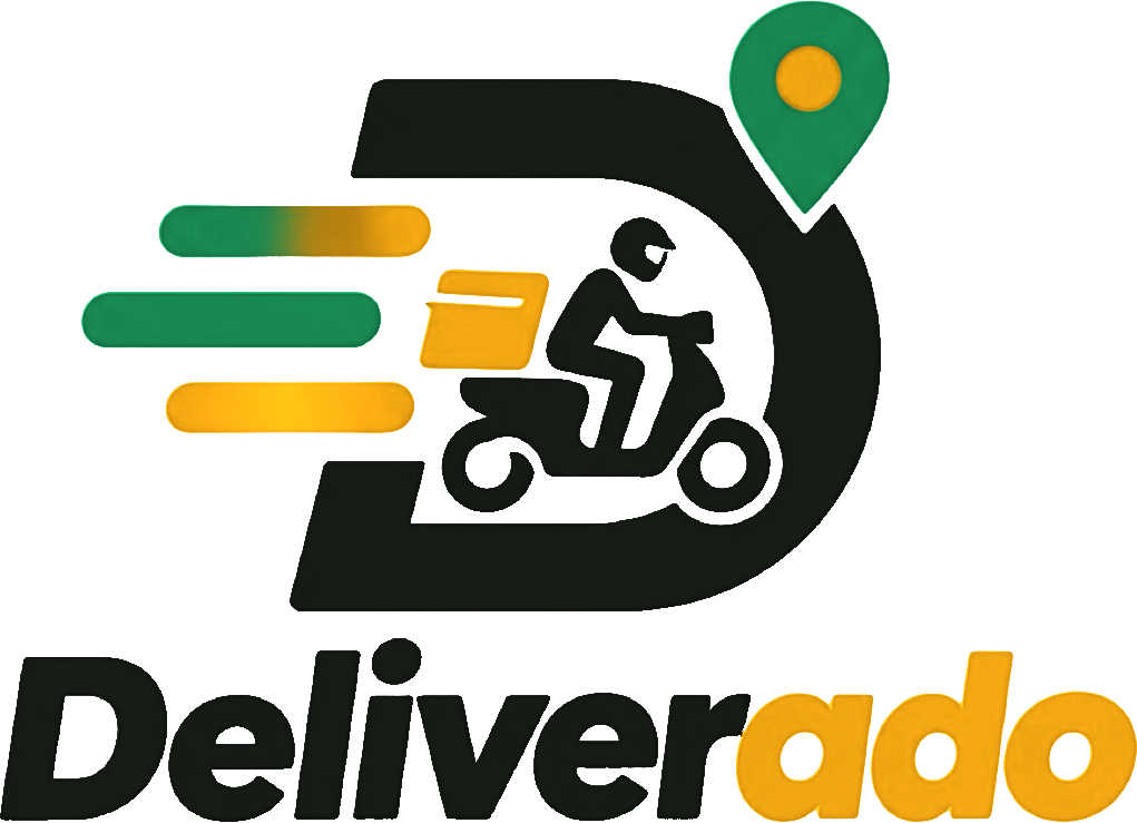 Deliverado rider and location mark logo
